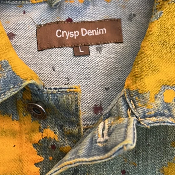 Men’s NEW Crysp Denim. Ottoman Spatter paint Jacket size large - Picture 5 of 7